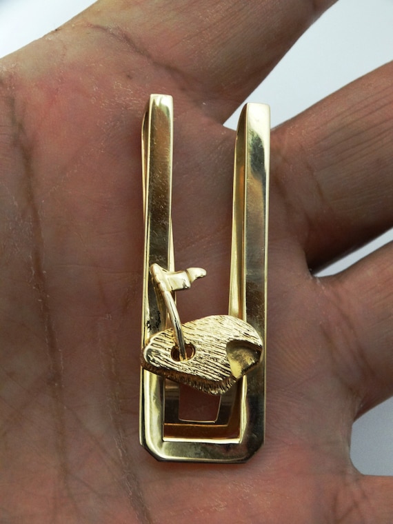14k Solid Gold Tie Holder. - image 10
