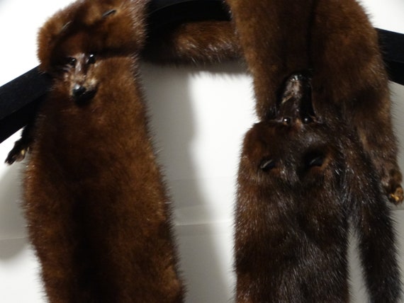 1950s Dark Brown Mink Stole - image 1