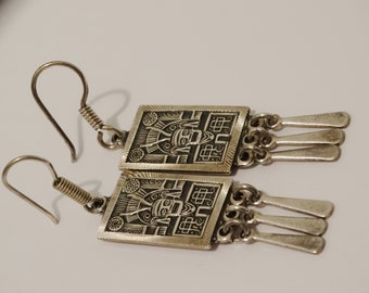Sterling Silver Thick & Heavy  No 68 Made In Mexico Earrings.