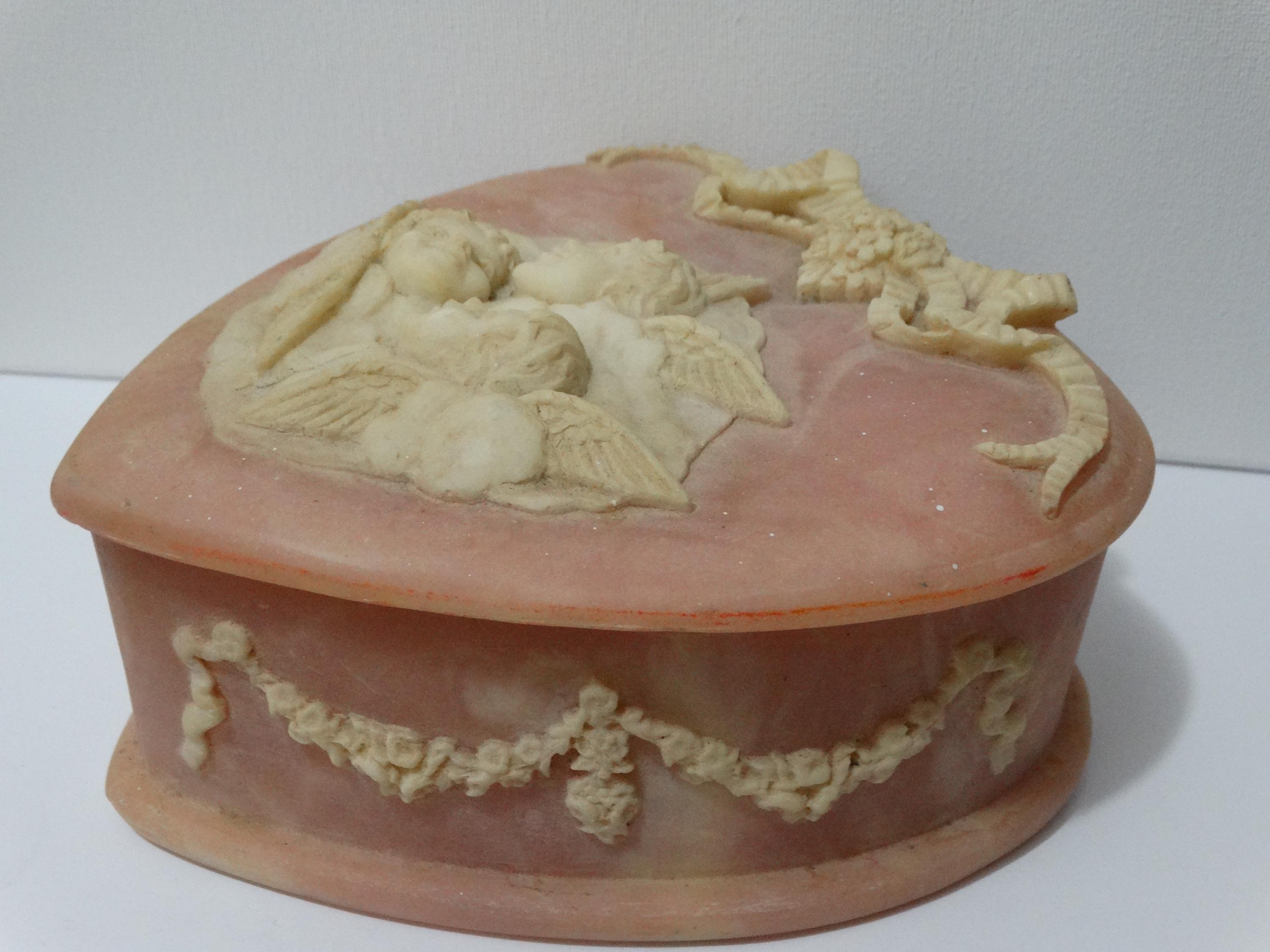 Pink Incolay Box Genuine Pink Incolay Stone Heart Box. - Etsy