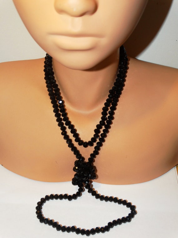 Faceted Sparkly Black Glass Necklace. - image 3