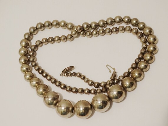 Sterling Silver 32" Inch Long Graduated Bead Neck… - image 6