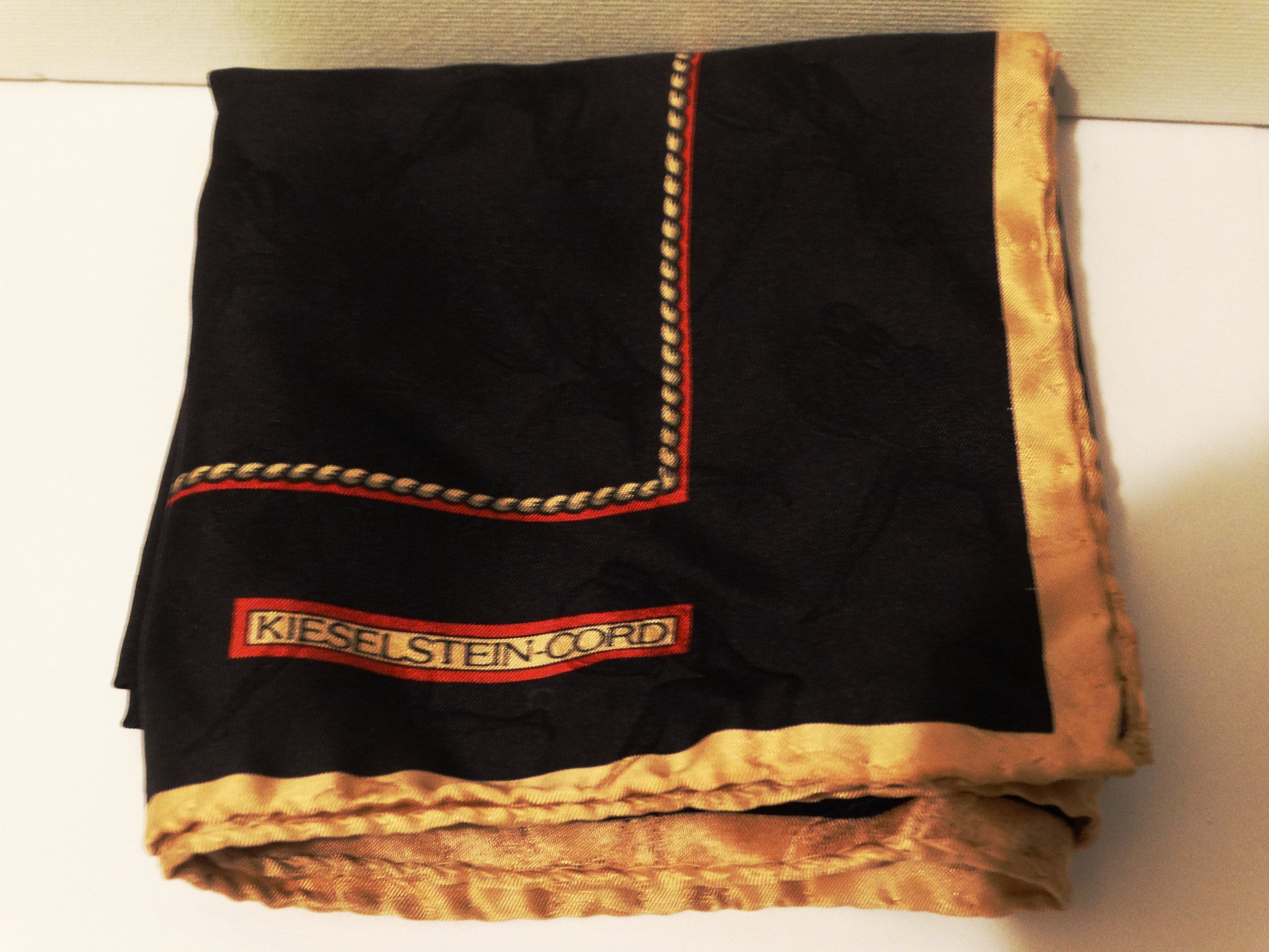 Foulard En Soie Vintage KIESELSTEIN-CORD - Vert - 86x86 Cm - Occasion élégant