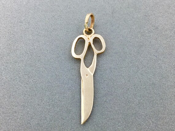 Vintage 10k Gold Scissors Pendant Charm