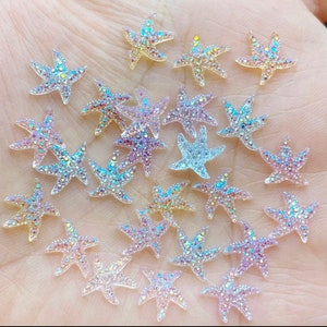 100 pcs tiny Starfish table scatters resin sea life confetti wedding decorations Mixed Colors Flatback Star Scrapbooking invitation DIY