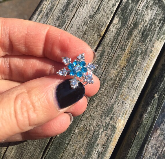 Blue Snowflake Hair Spiral Clips Screw In Hair Winter Etsy