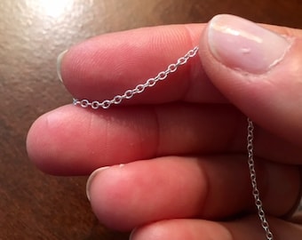 Silver chains Lot of 10 delicate link 1mm CHAINS 18" Silver Plated finished chain for necklace supplies