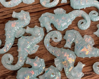 Seahorse resin glitter embellishments DIY scrapbooking wedding decorations flat back decorations lot of 12