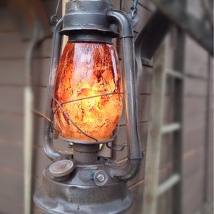 Large Vintage-Style Electric Railroad Lantern