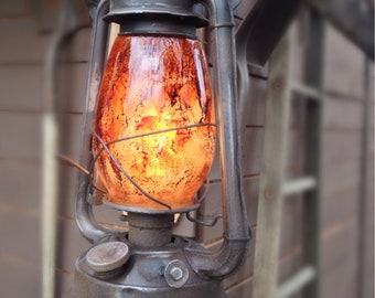 Large Vintage-Style Electric Railroad Lantern