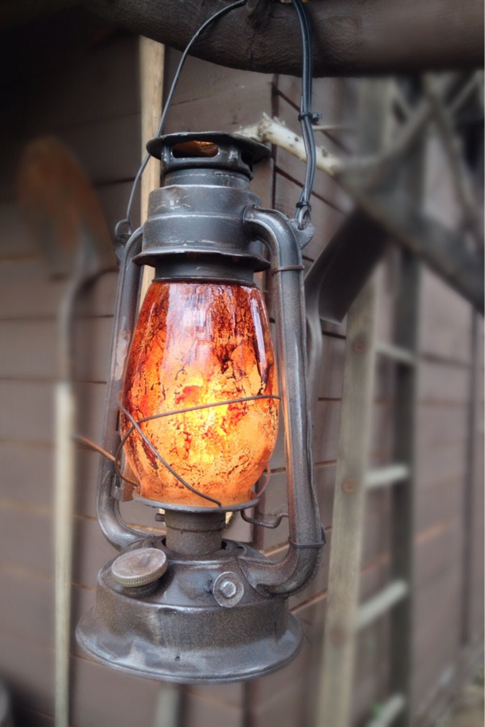 Large Vintage-style Electric Railroad Lantern 