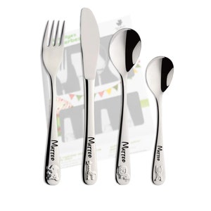 Children’s cutlery with engraving of the name / motif ZOO