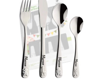 Children’s cutlery with engraving of the name / motif ZOO