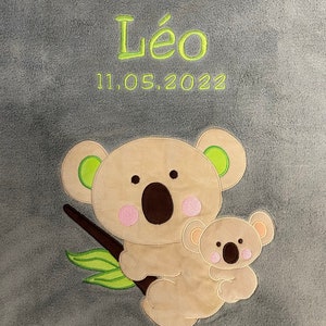 coperta per bambini con nome e data (di nascita) / ** Lime - ORSETTO**