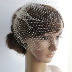 Bridal birdcage veil, Ivory wedding mini blusher veil, Blush pink Bridal small veil, Black Wedge veil, Classic vizor bridal birdcage veil