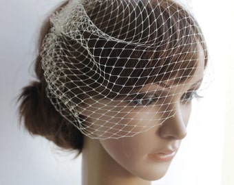 Bridal birdcage veil, Ivory wedding mini blusher veil, Blush pink Bridal small veil, Black Wedge veil, Classic vizor bridal birdcage veil