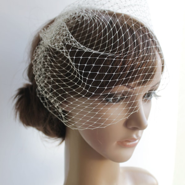 Bridal birdcage veil, Ivory wedding mini blusher veil, Blush pink Bridal small veil, Black Wedge veil, Classic vizor bridal birdcage veil