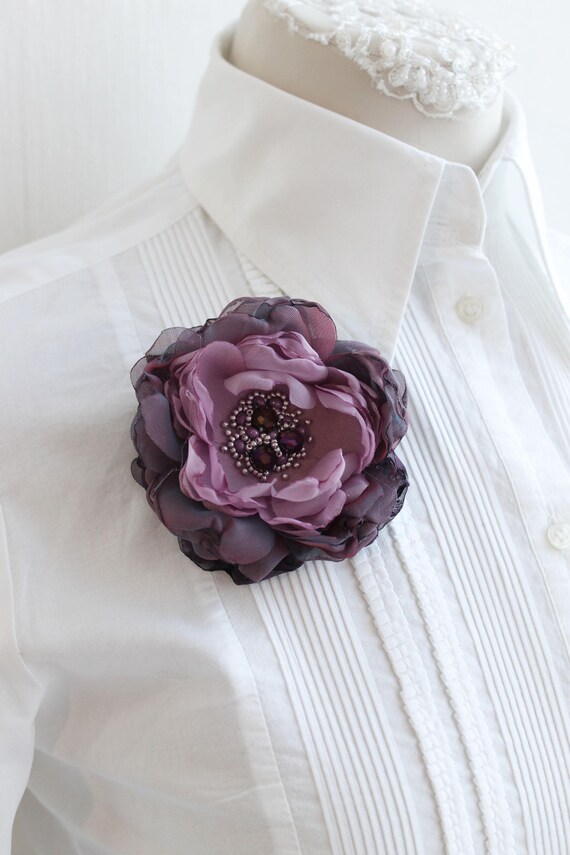 fabric flower brooch pin