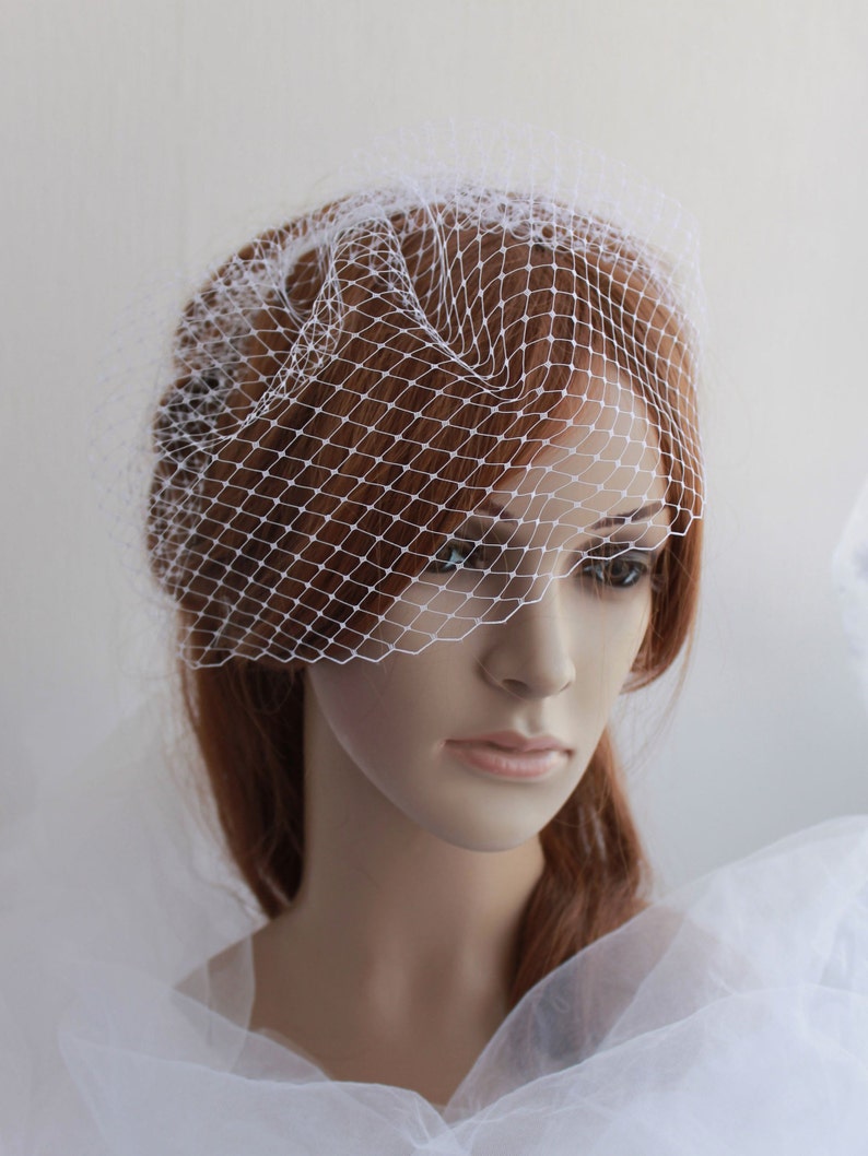 Bridal Birdcage Veil Ivory Wedding Mini Blusher Veil Blush Etsy Norway