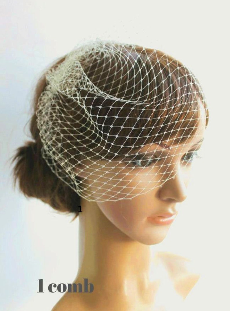 Bridal Fascinator Birdcage Veil With Flower Wedding Birdcage Etsy