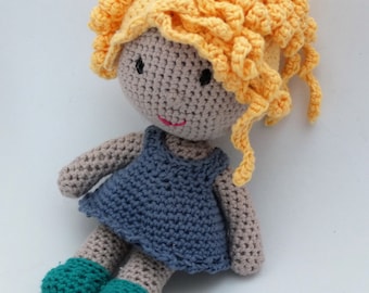 Wzór na małą lalkę amigurumi, natychmiastowe pobranie pliku PDF, wzór na szydełkową lalkę, samouczek fotograficzny krok po kroku