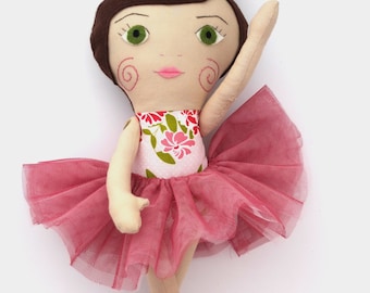Ballerina Doll Pattern, Tutu sewing pattern, textile doll tutorial, sewing pattern, cloth doll, fabric doll pattern pdf decorative doll