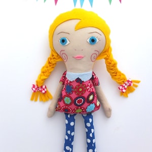 Rag Doll Pattern Cloth doll tutorial, Fabric Doll Pattern Soft doll sewing patern Braids Doll Sewing pattern Easy doll tutorial Diy girl Toy