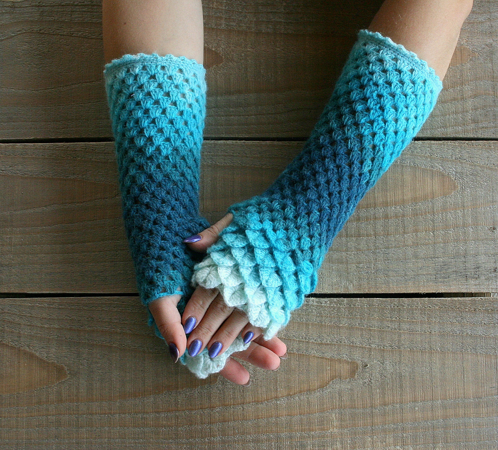 Dragon scale gloves Fingerless gloves Crochet wrist warmers | Etsy