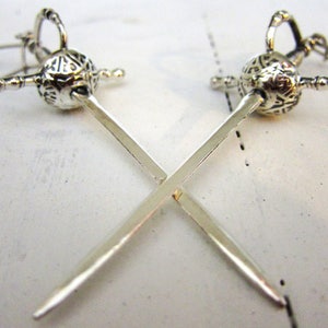 Silver earrings of Spanish Swords gift for her women jewelry christmas gift rock biker boho clasic style fashion accessories