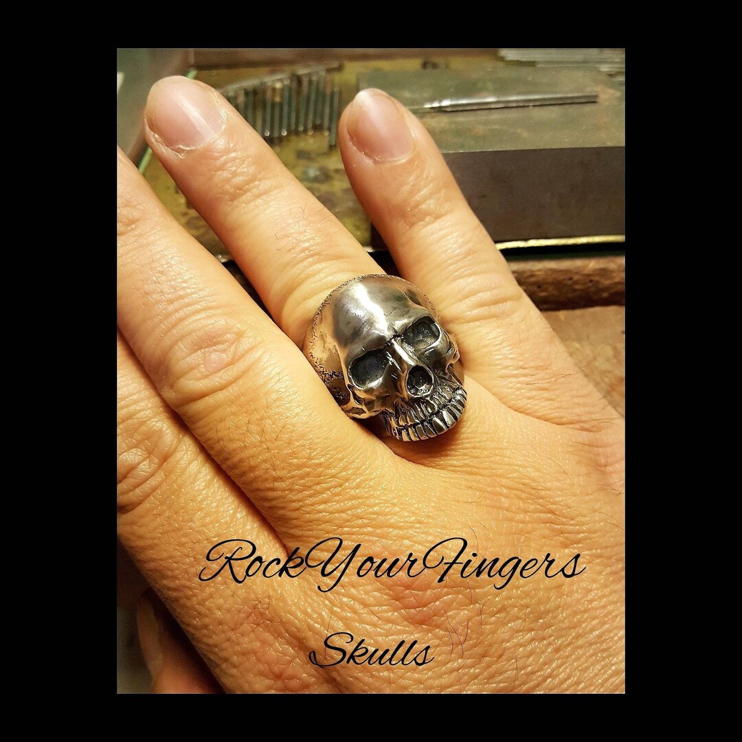 【スカル シルバー リング】 Keith Skull Silver Ring Keith Richards Skull Ring , Silver Skull Ring ,sterling