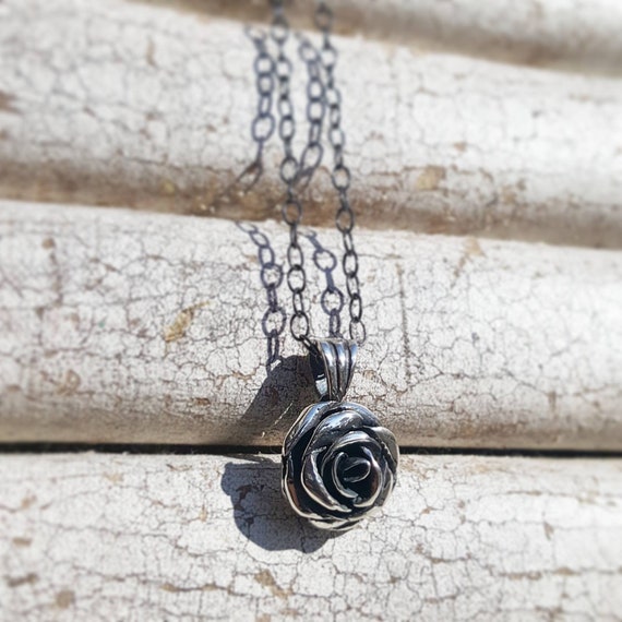 Ancient Silver Rose Jewelry Charm - 18x38mm Vintage Style Pendant For DIY Crafting