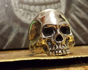 Silver Skull Ring , Silver ring ,Skull ring ,Solid back Keith Richards style both for men and women