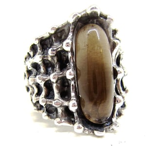 Quartz Silver Ring Smoky Quartz Ring Marine Life  (available in all sizes) women jewelry gift for her christmas birthday handmade accessorie