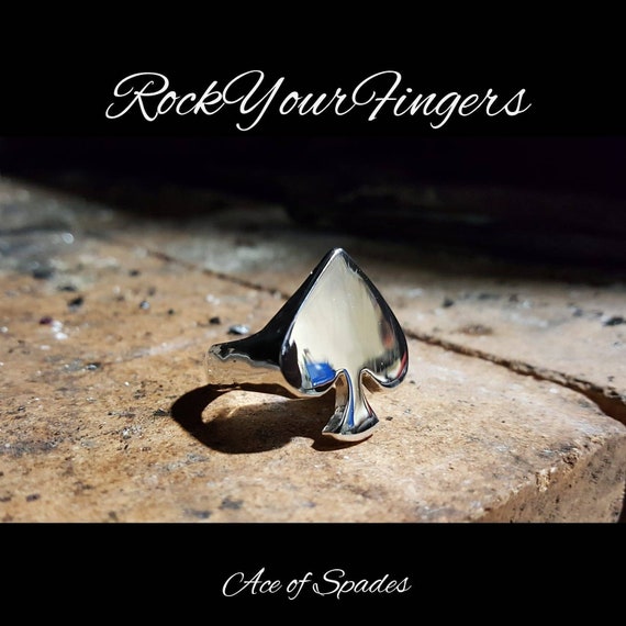 Spades Silver Ring Ace of Spades Ring Large Solid Sterling Silver