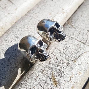 Silver Skull Cufflinks , sterling  ,   Biker , Rock  handmade jewelry men  classic fashion luxury  ,gift for him, Christmas ,wedding