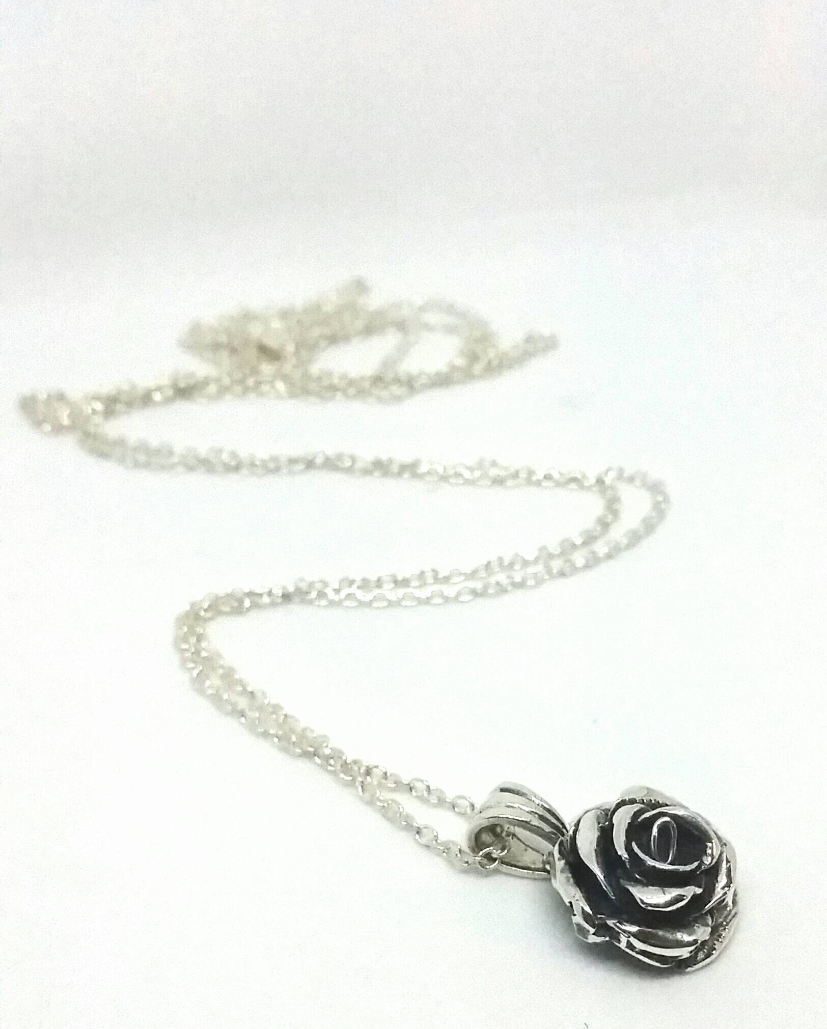 Ancient Silver Rose Jewelry Charm - 18x38mm Vintage Style Pendant For DIY Crafting