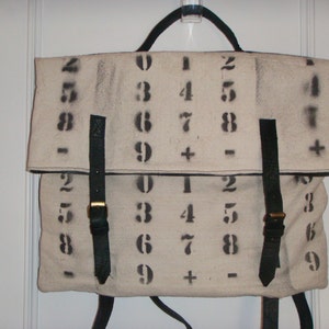 Handmade leather and canvas backpack image 1