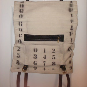 Handmade leather and canvas backpack image 2
