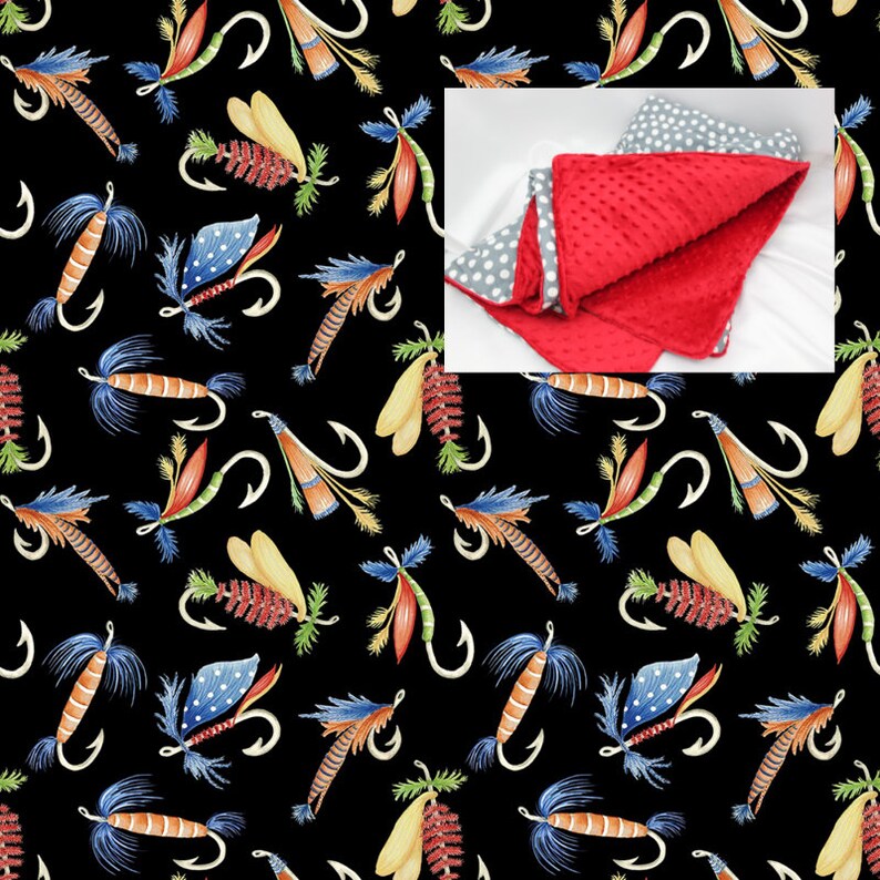 Fishing Hooks Lures Fishes Bedding Blanket or Comforter Baby Etsy