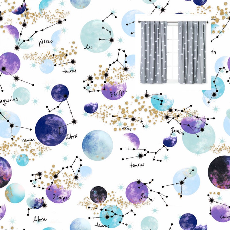 Sterne Raum Planeten Vorhänge Panels oder Valance Monster | Etsy