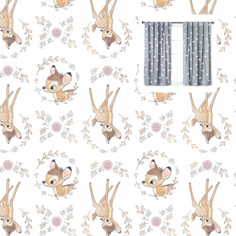 Bambi Disney Curtains Panels or Valance Nursery Bedroom Etsy