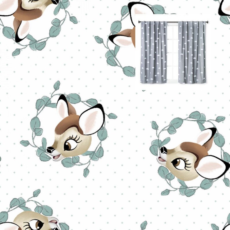 Bambi Disney Curtains Panels or Valance Nursery Bedroom Etsy