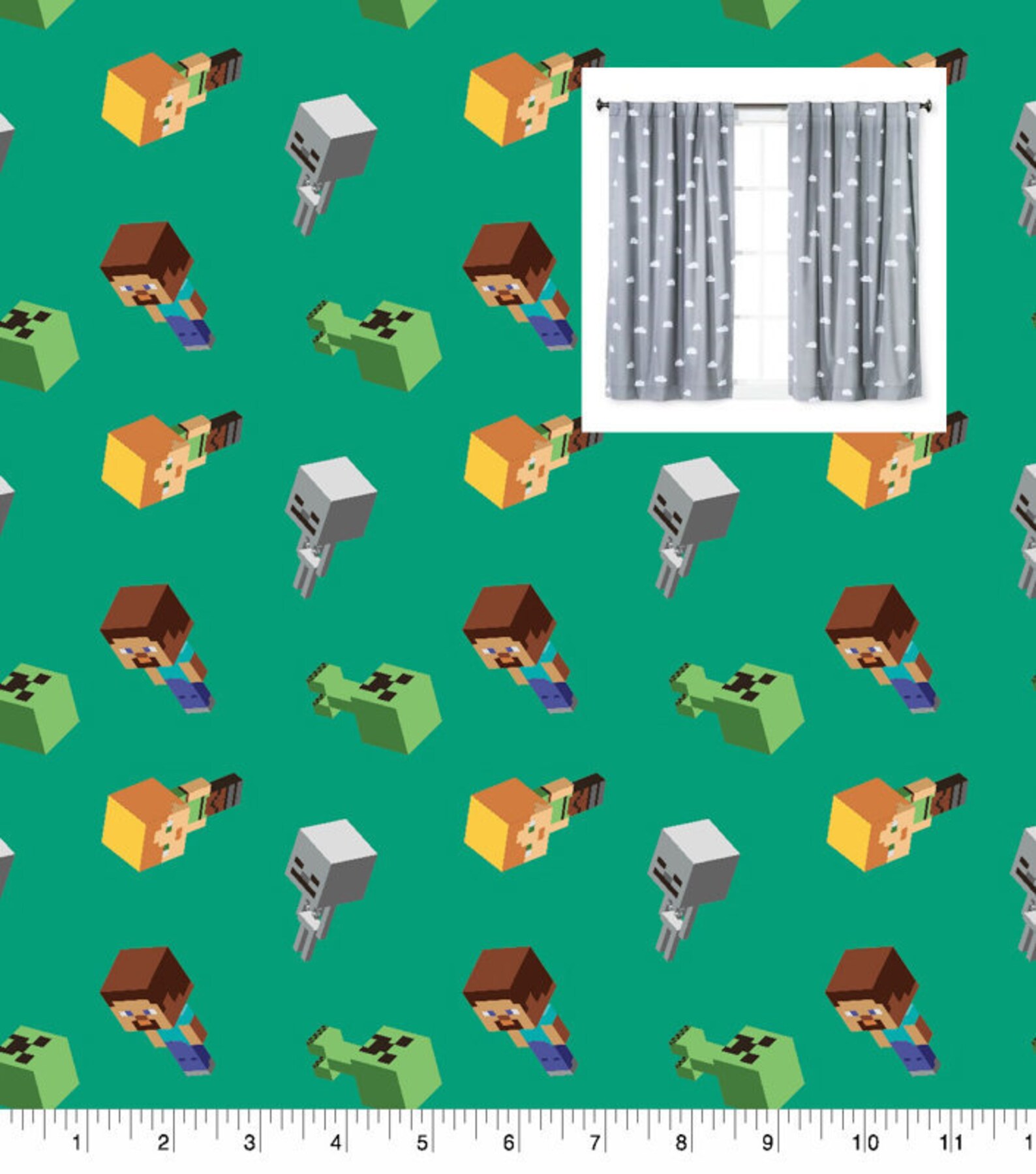 Minecraft Game Curtains Panels or Valance Nursery Bedroom Etsy