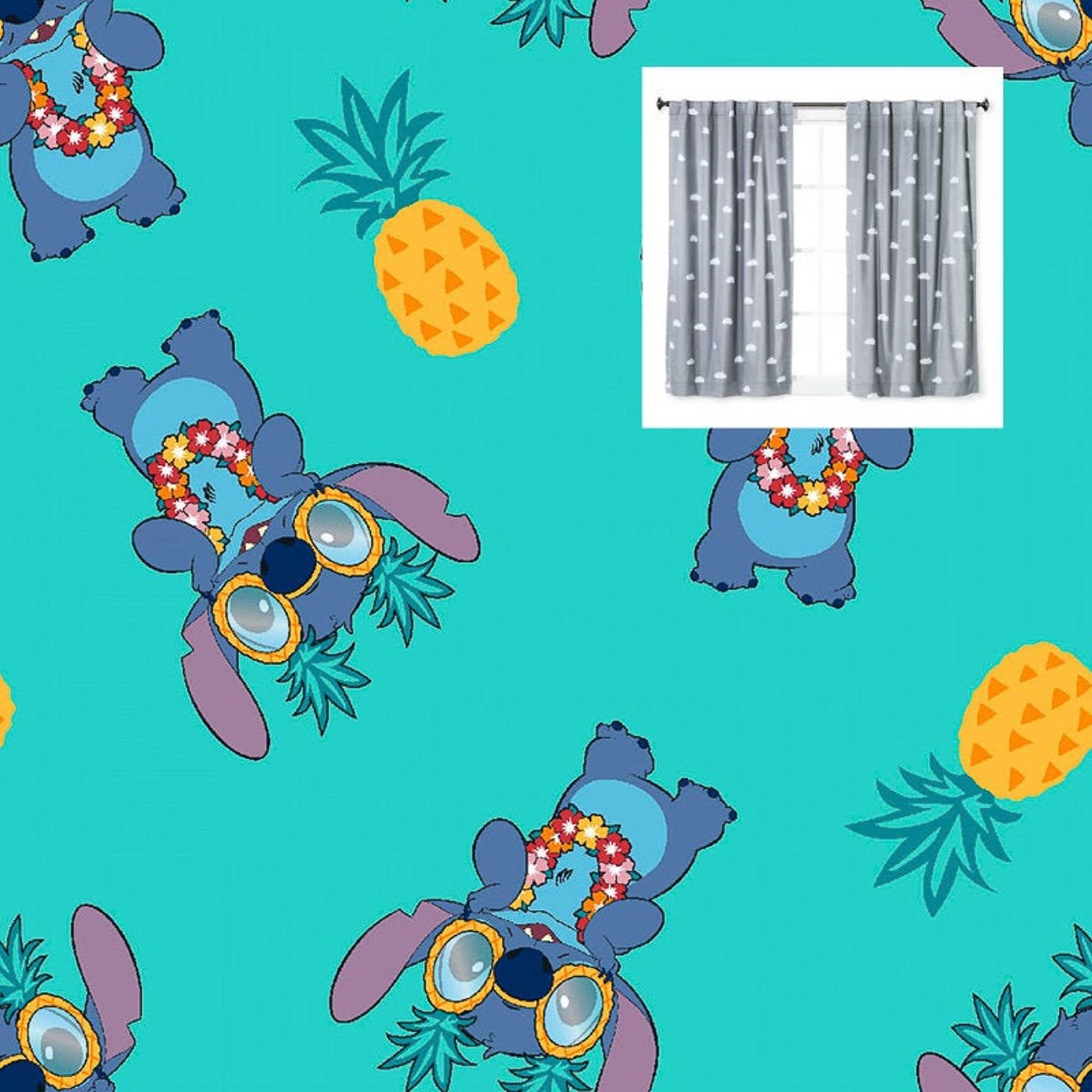 Lilo and Stitch Disney Curtains Panels or Valance Nursery Etsy