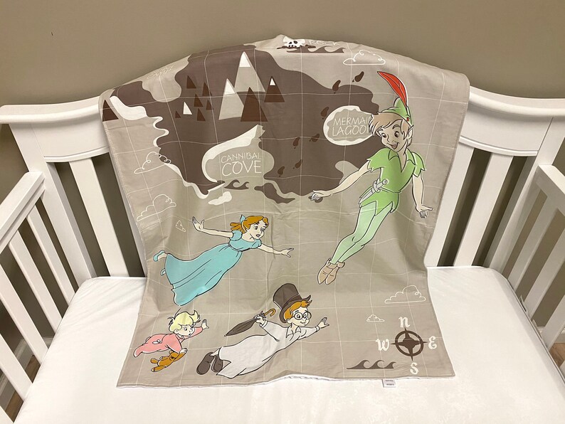 Ready to Ship Peter Pan Disney Panel Crib Baby Blanket or Etsy
