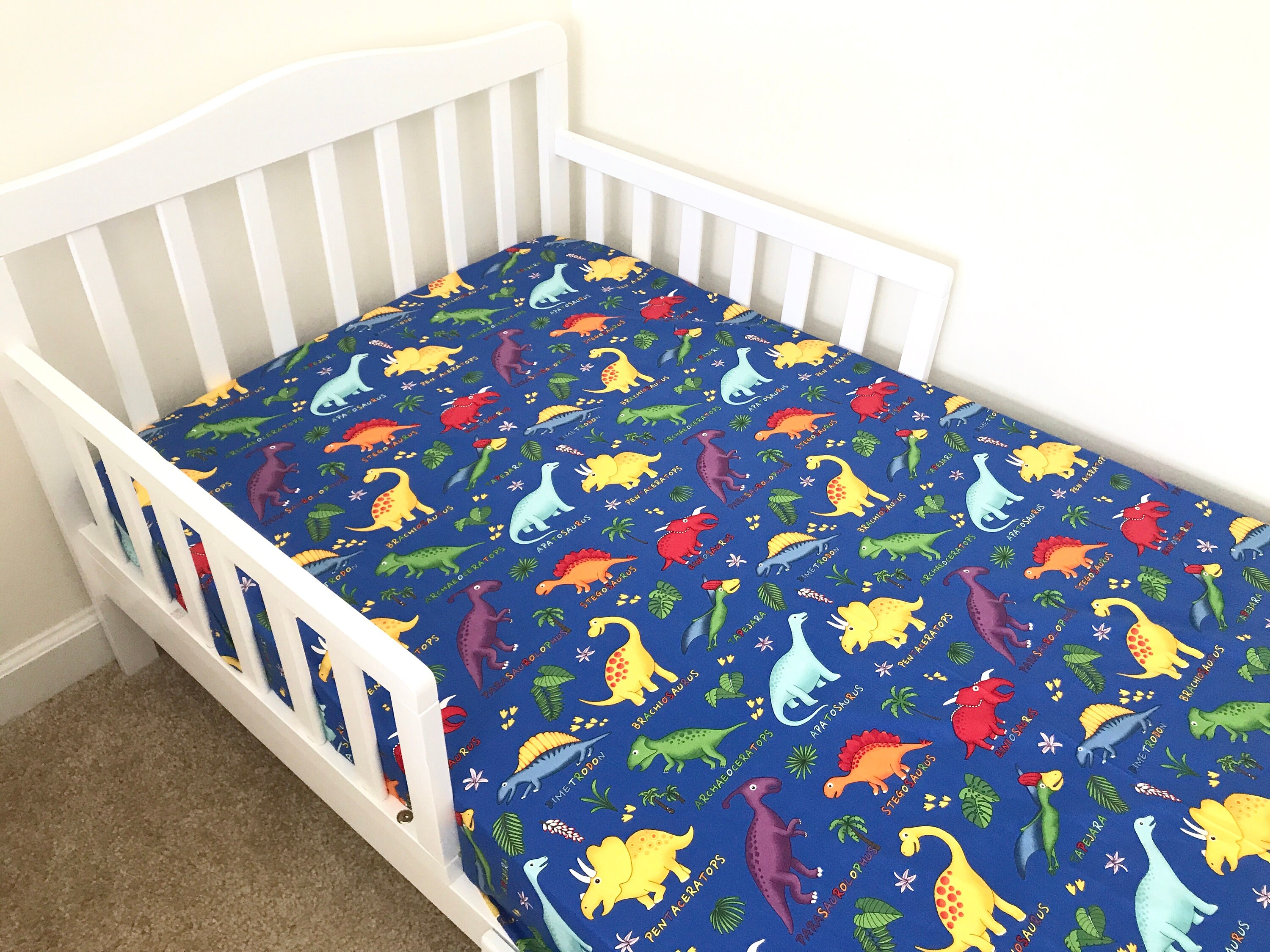 Dinosaurs Dino Cotton Sheet Nursery Pad Cover Crib Twin Full Etsy