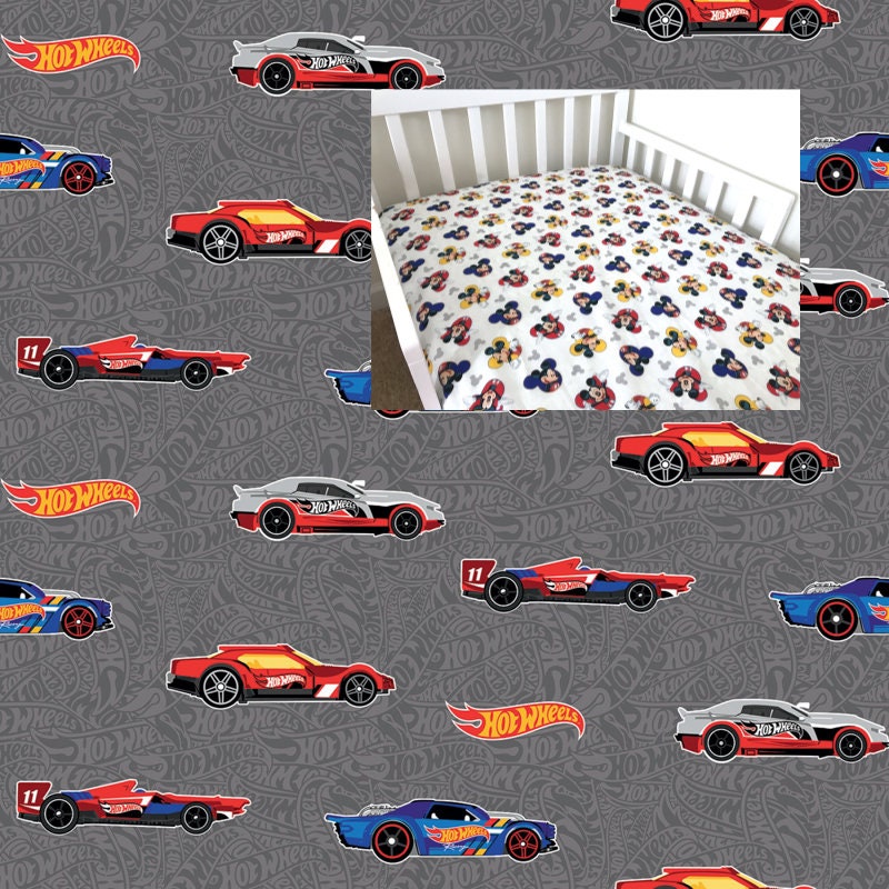 Hot Wheels Race Cars Cotton Sheet Nursery Pad Cover Crib Twin Etsy