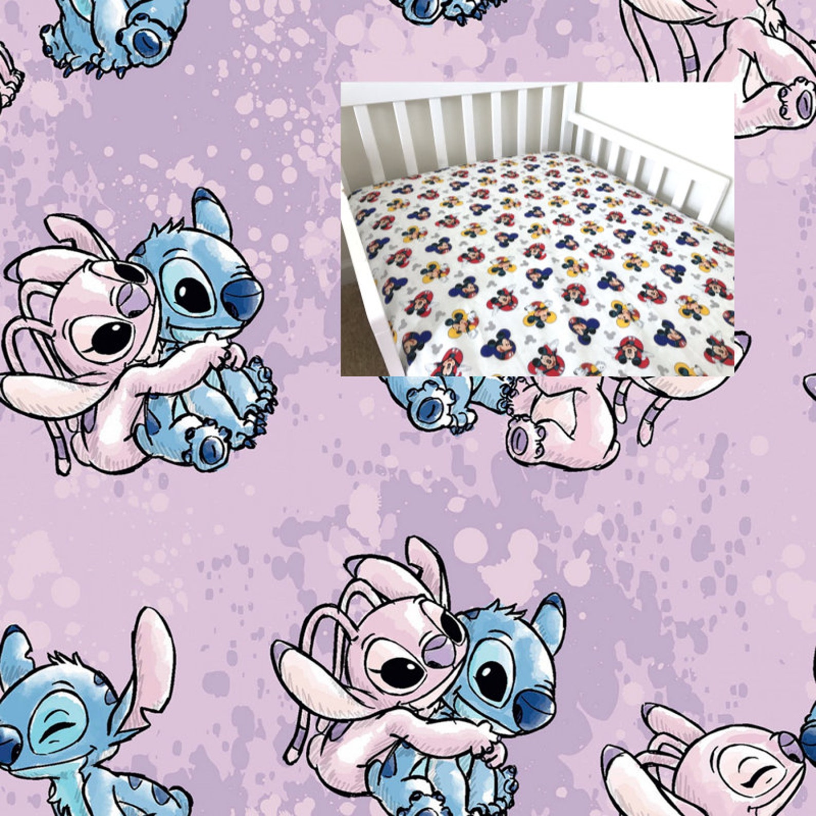 lilo-and-stitch-disney-cotton-sheet-nursery-pad-cover-crib-etsy