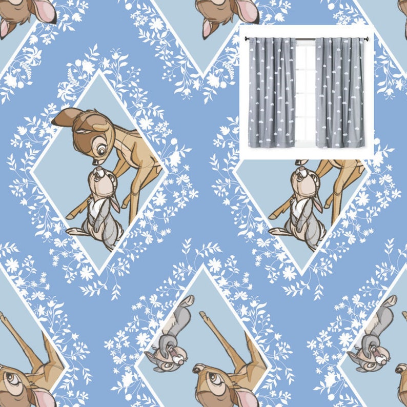 Bambi Disney Curtains Panels or Valance Nursery Bedroom Etsy