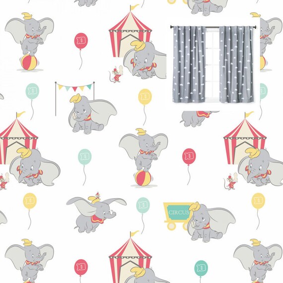 Dumbo Disney Curtains Panels or Valance Nursery Bedroom Etsy